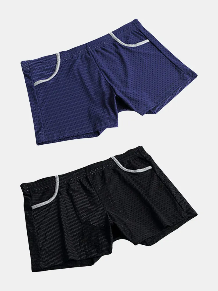 2 Pack Loose Home Underwear Breathable Mesh Shorts