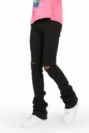 Aali Black Super Stacked Flare Jean