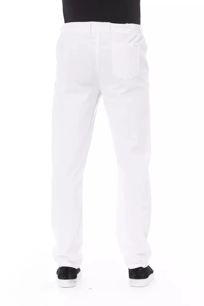 Baldinini Trend White Cotton Men Chino Pants