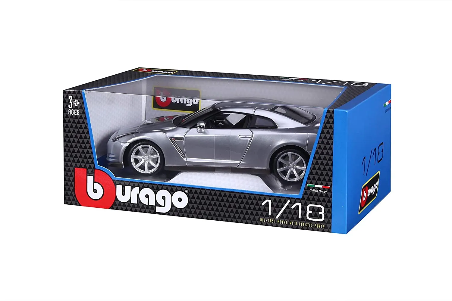 Bburago Nissan GT R R35 Diecast Model Car 1:18 -12079 - Silver