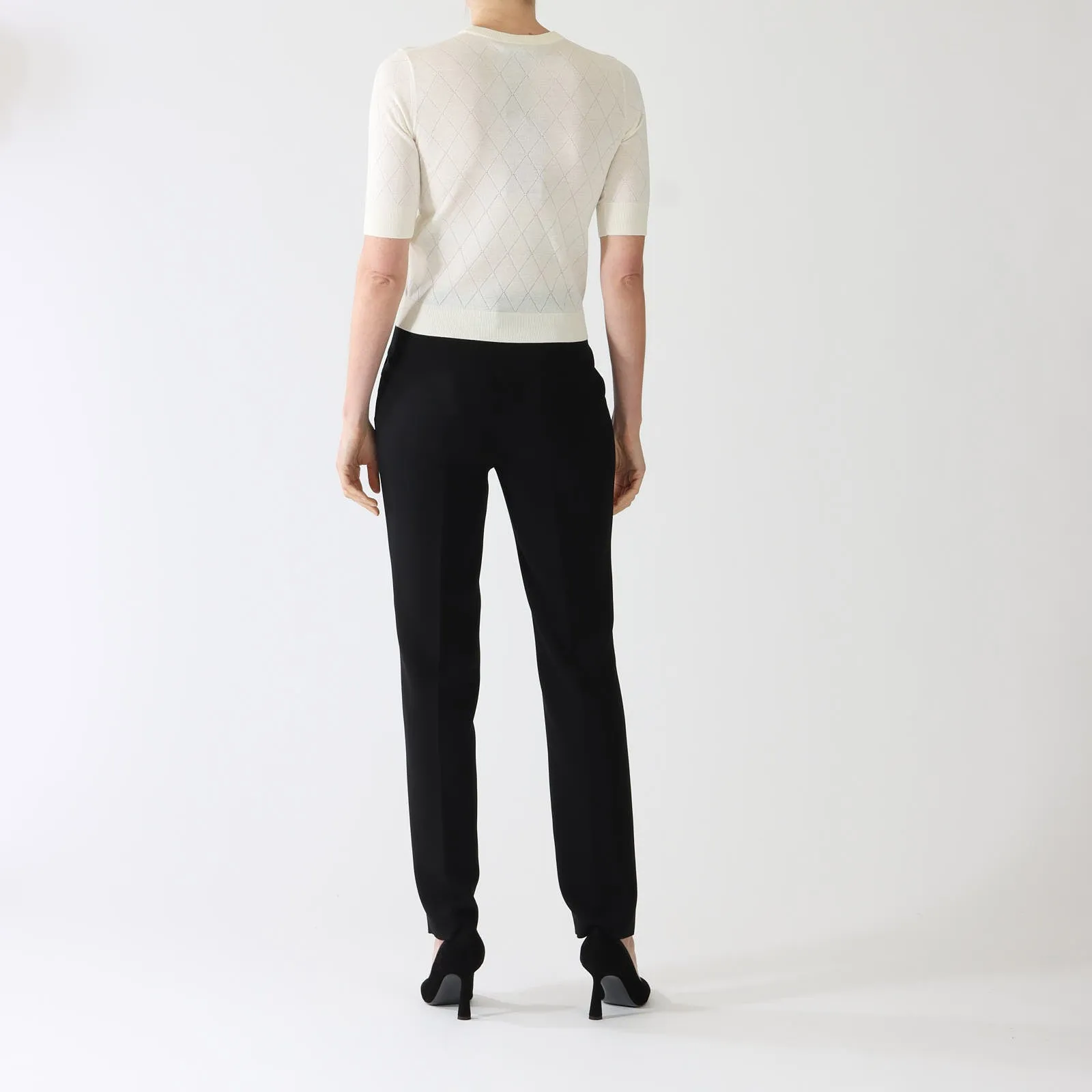 Black Jerta Slim Fit Cady Trousers