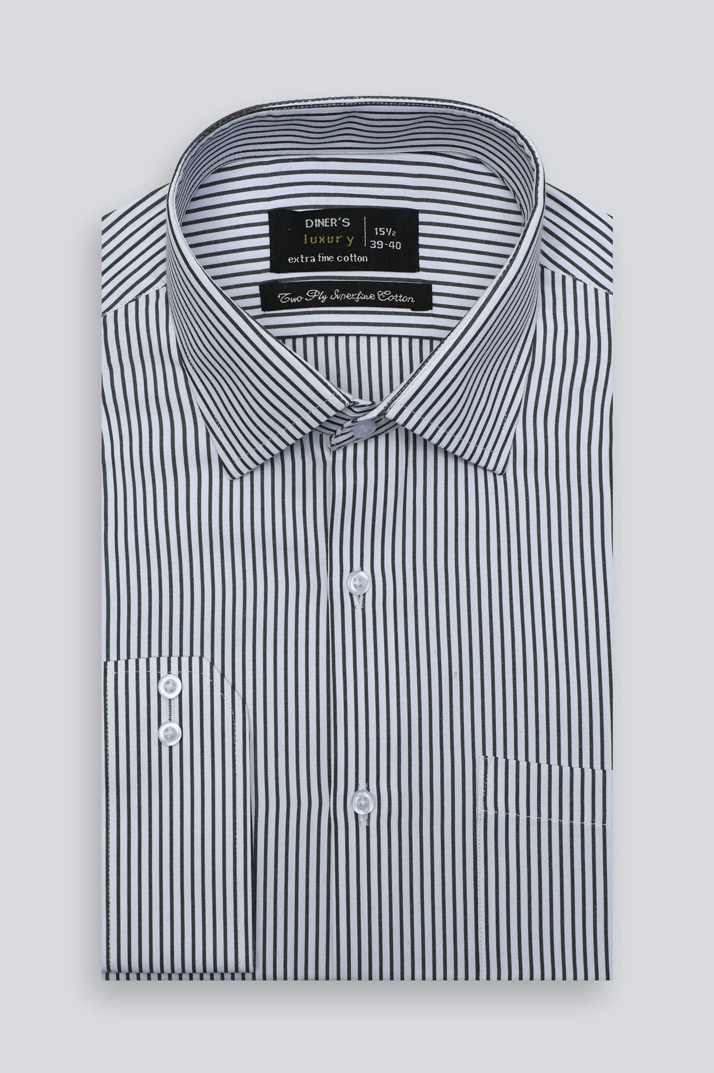 Black Pinstripe Formal Shirt