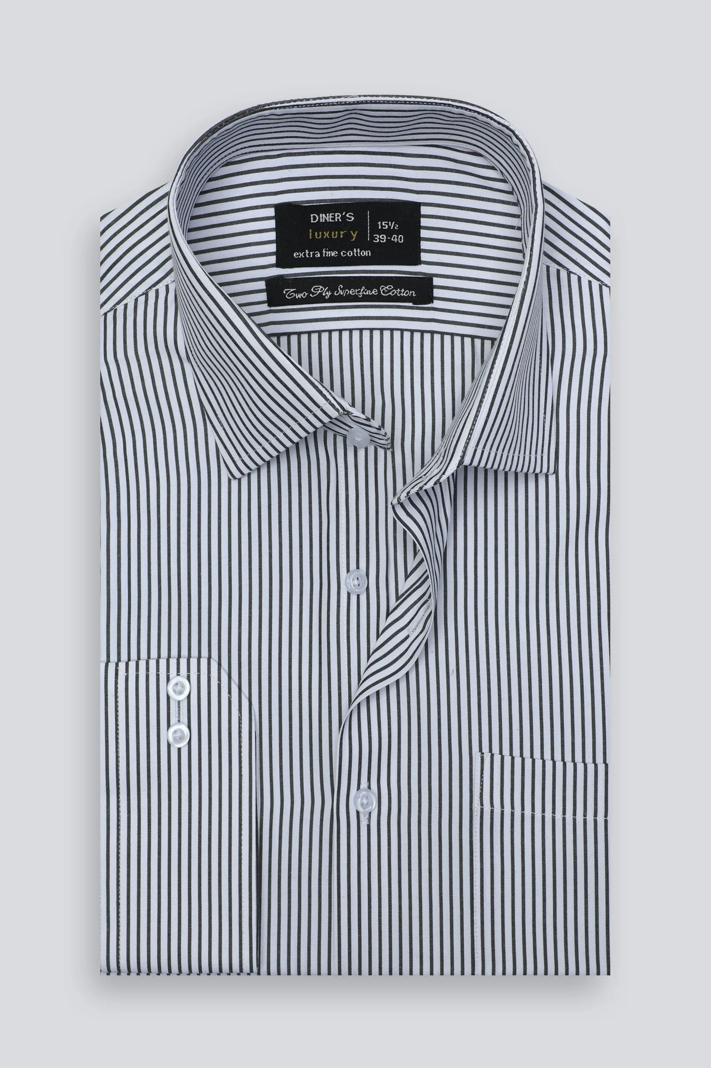 Black Pinstripe Formal Shirt