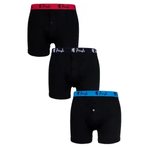 Black Pringle Trunks 3 Pack with Contrast Waistband