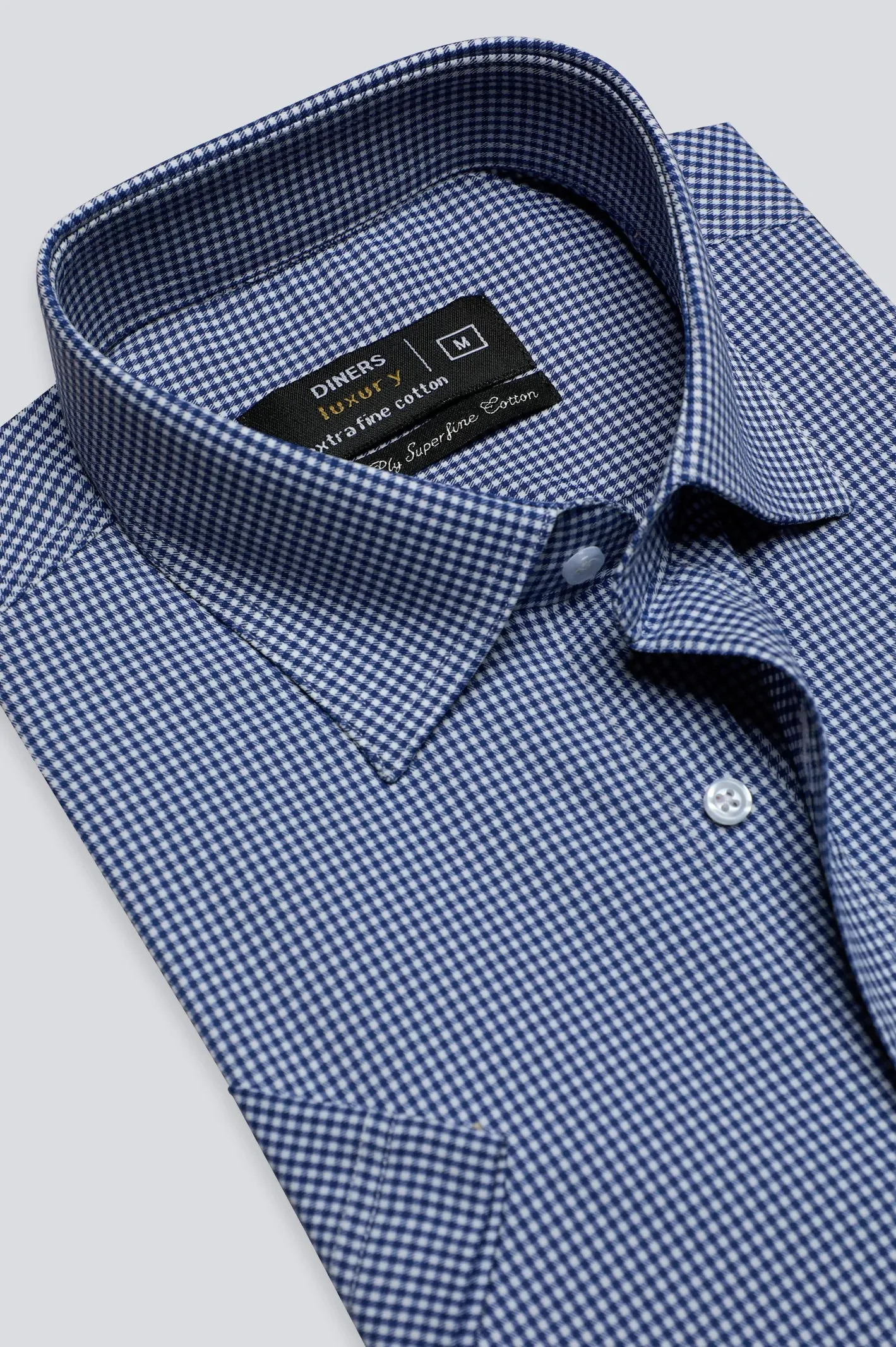 Blue Mini Check Formal Shirt (Half Sleeves)