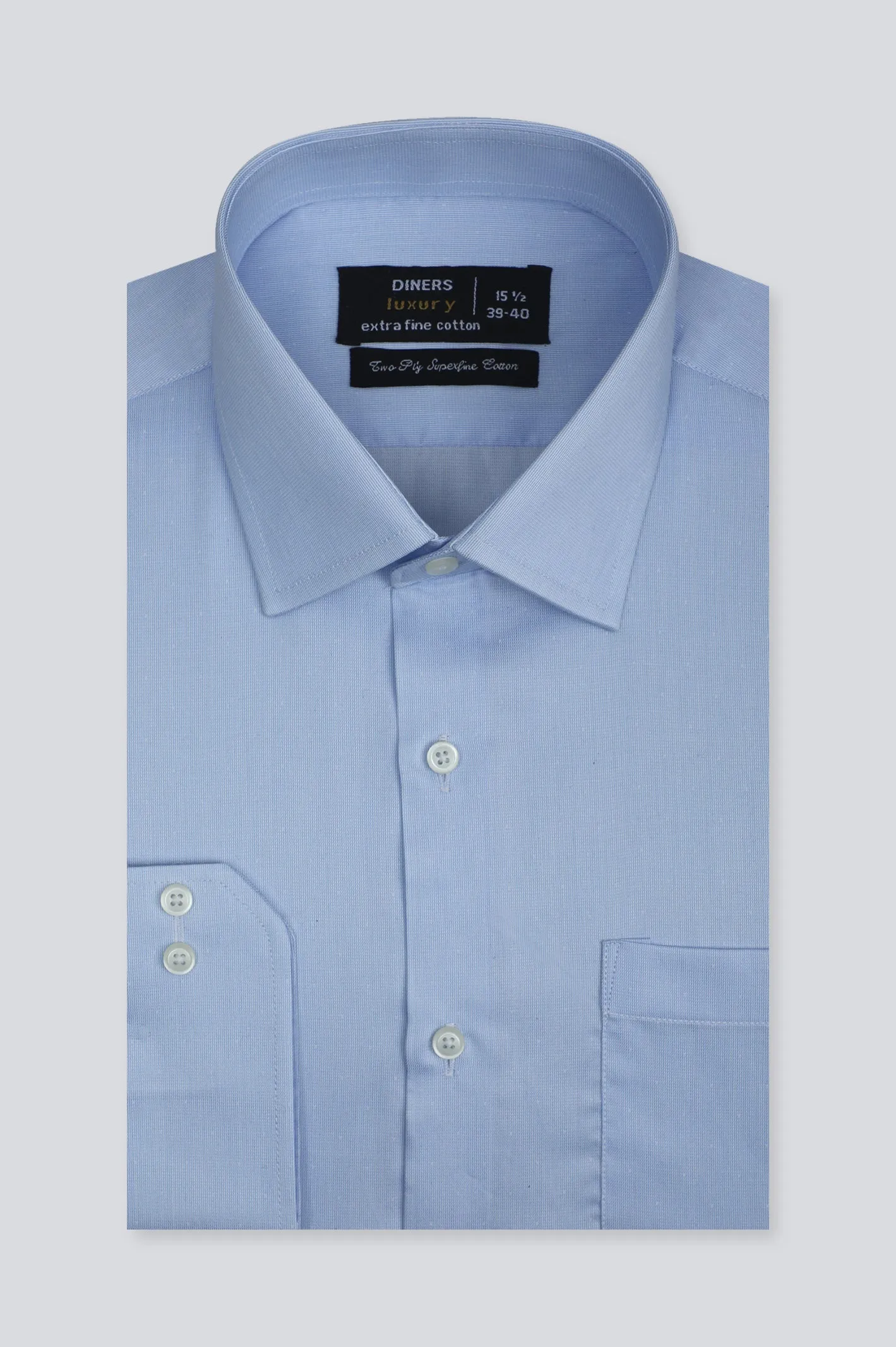 Blue Plain Formal Shirt