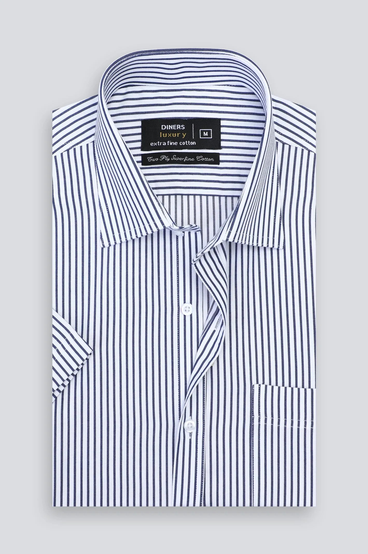 Blue Stripes Formal Shirt (Half Sleeves)