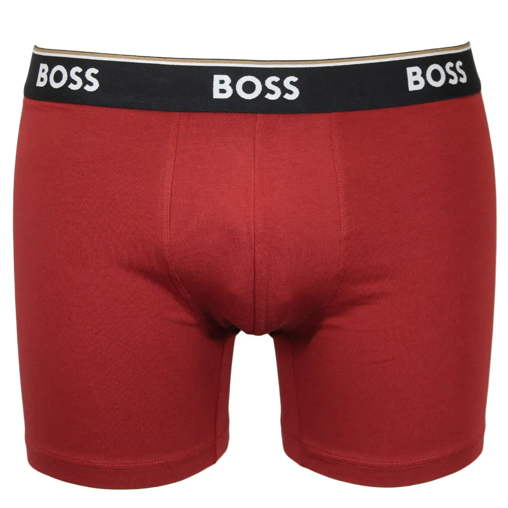 BOSS Men's Power 3 Pack Boxer Brief - Red/Beige/Green