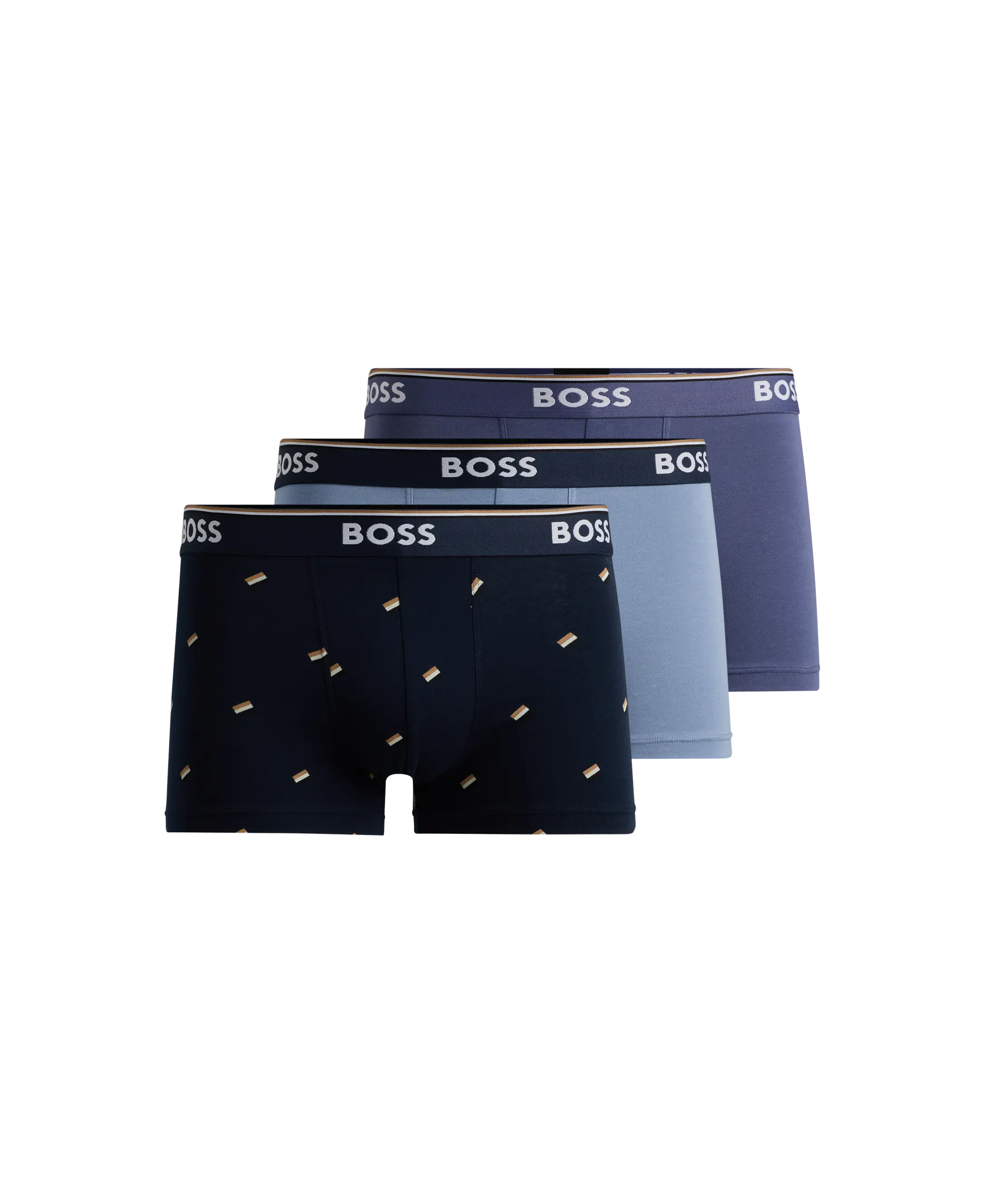 BOSS Men's Power 3 Pack Trunks - Blues