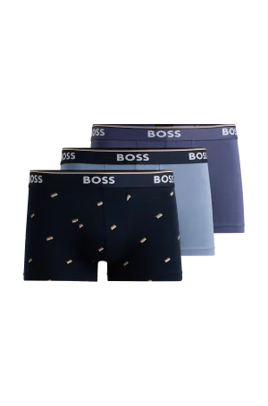 BOSS Men's Power 3 Pack Trunks - Blues