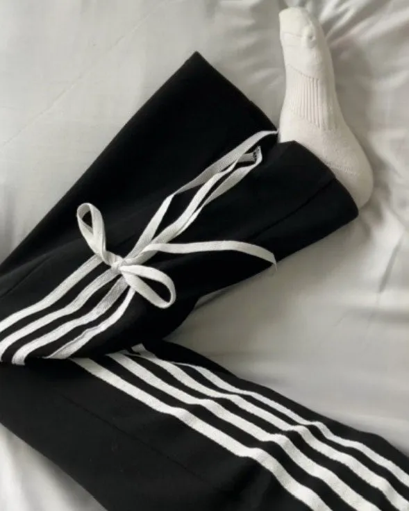 Bow Tie Side Stripe Pants