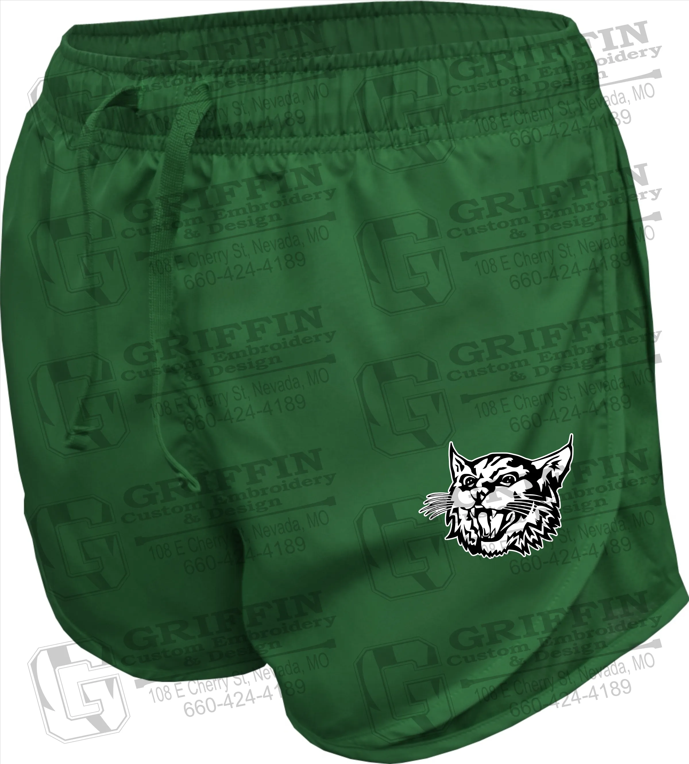 Bronaugh Wildcats Womens Running Shorts - Wildcat Logo