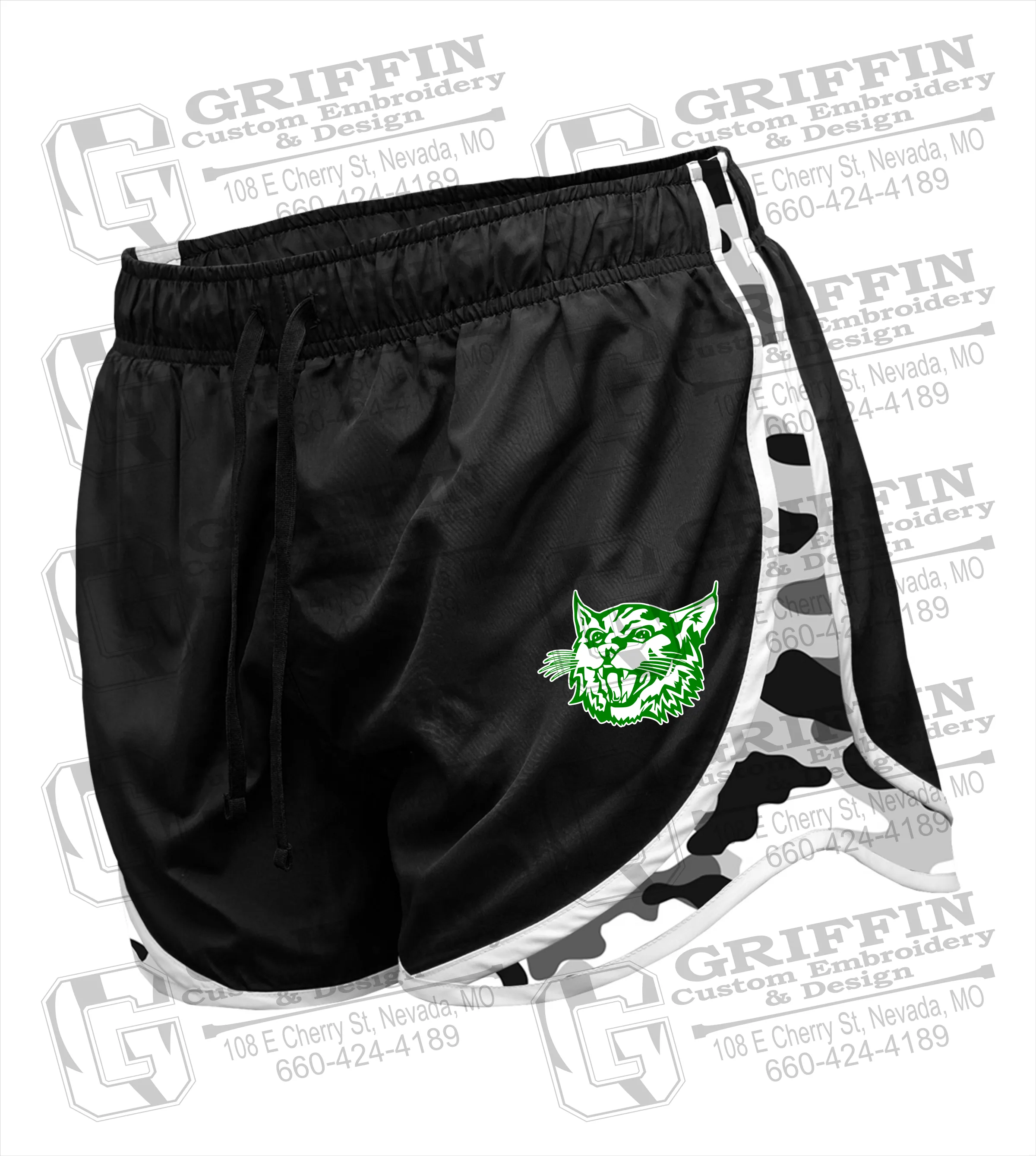 Bronaugh Wildcats Womens Running Shorts - Wildcat Logo