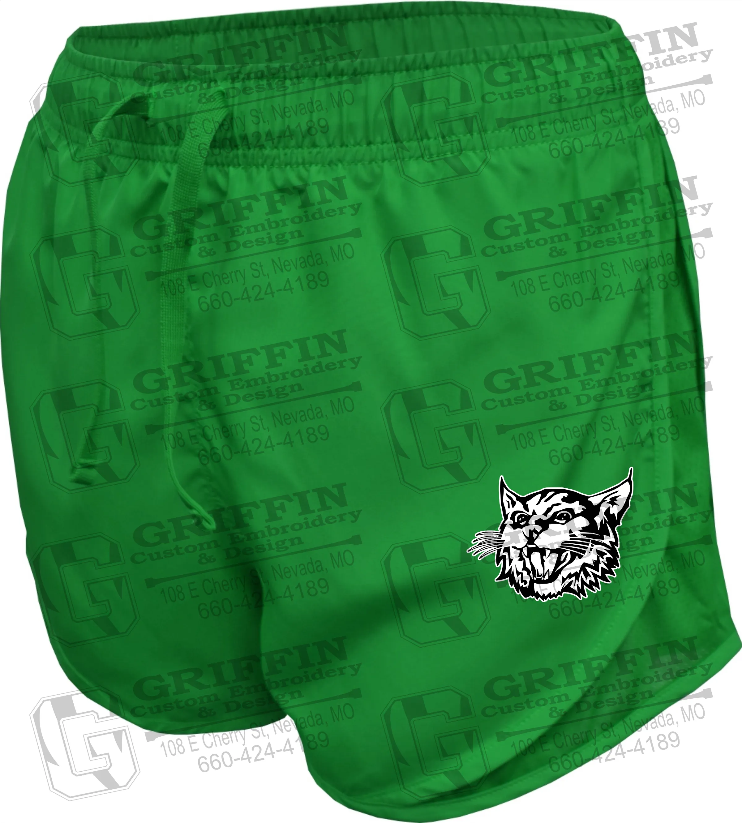 Bronaugh Wildcats Womens Running Shorts - Wildcat Logo