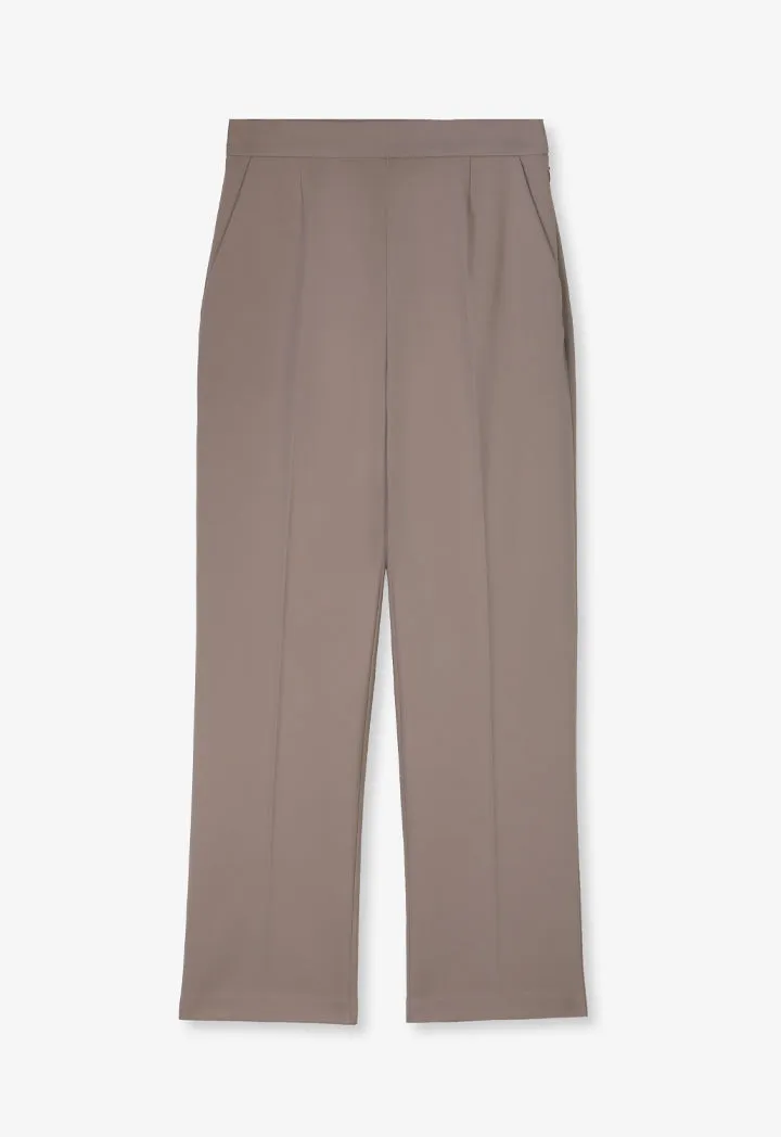 Choice Solid Straight Fit Trousers Khaki