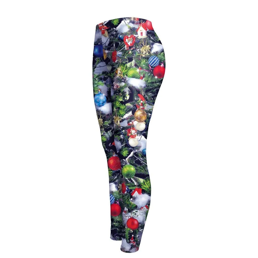 Christmas Decoration Print Women Skinny Party Legging