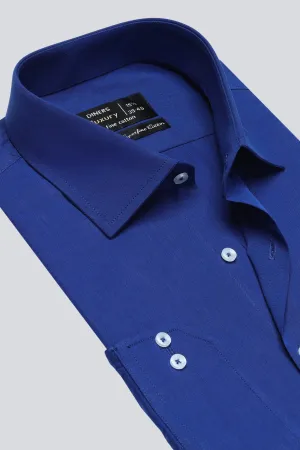 Dark Blue Plain Formal Shirt