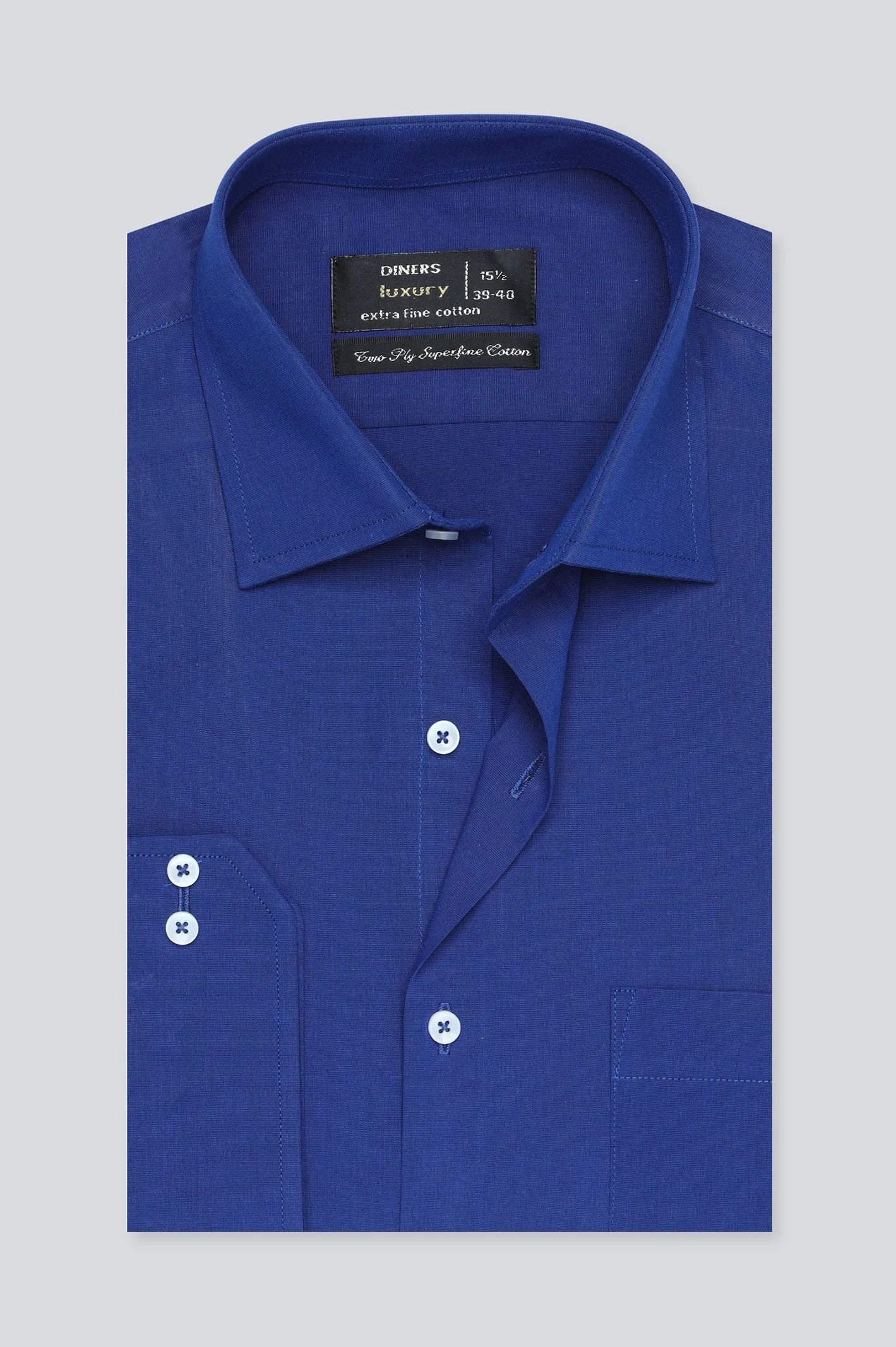 Dark Blue Plain Formal Shirt