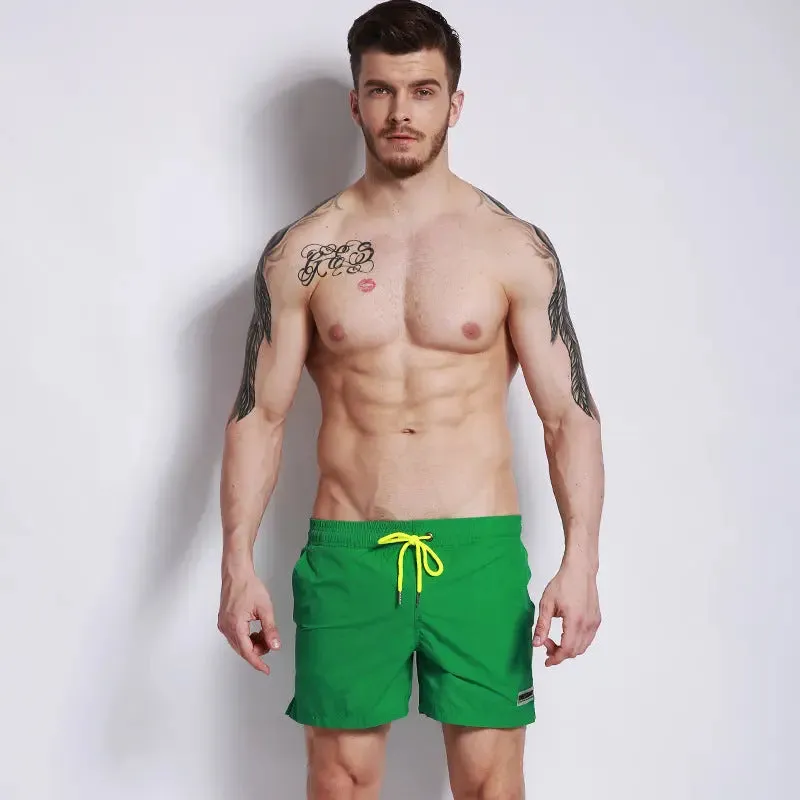 Desmiit Solid Color Shorts Seaside Swim Trunks