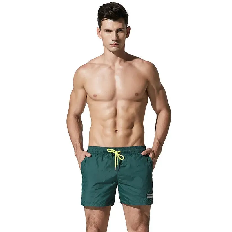 Desmiit Solid Color Shorts Seaside Swim Trunks