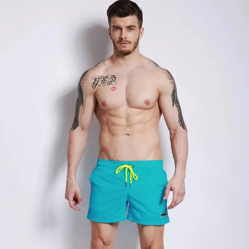 Desmiit Solid Color Shorts Seaside Swim Trunks