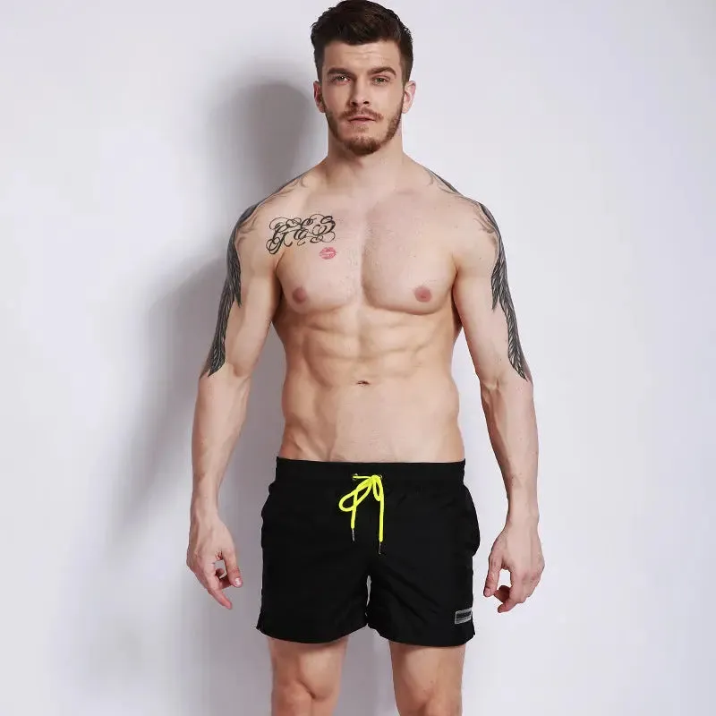 Desmiit Solid Color Shorts Seaside Swim Trunks