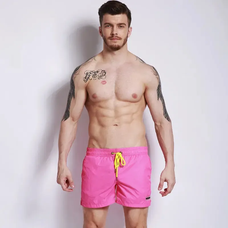 Desmiit Solid Color Shorts Seaside Swim Trunks