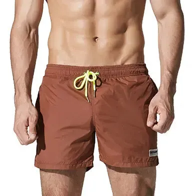 Desmiit Solid Color Shorts Seaside Swim Trunks