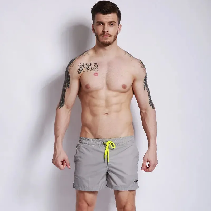 Desmiit Solid Color Shorts Seaside Swim Trunks