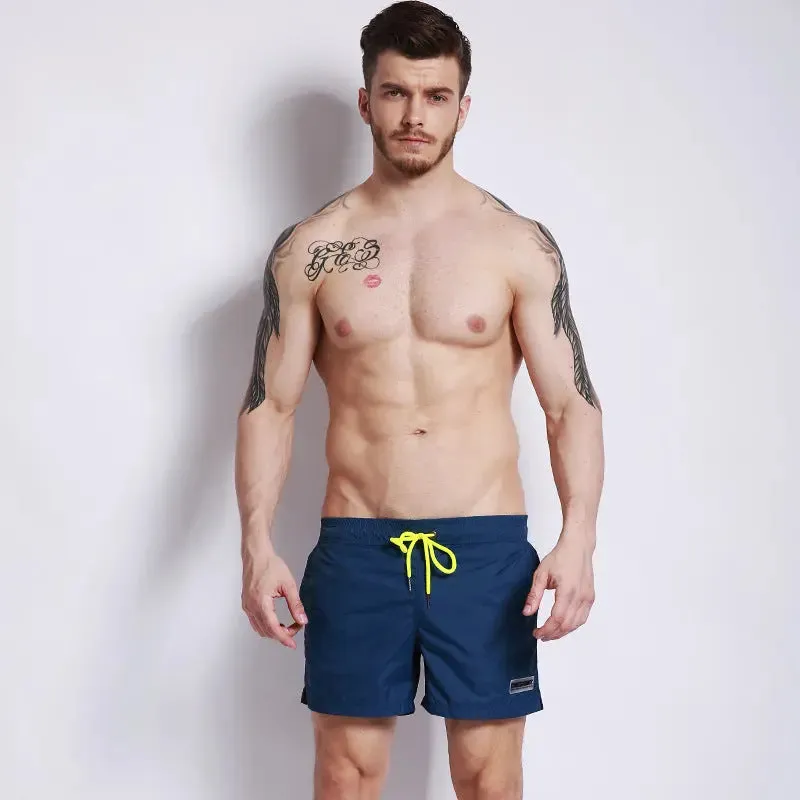 Desmiit Solid Color Shorts Seaside Swim Trunks