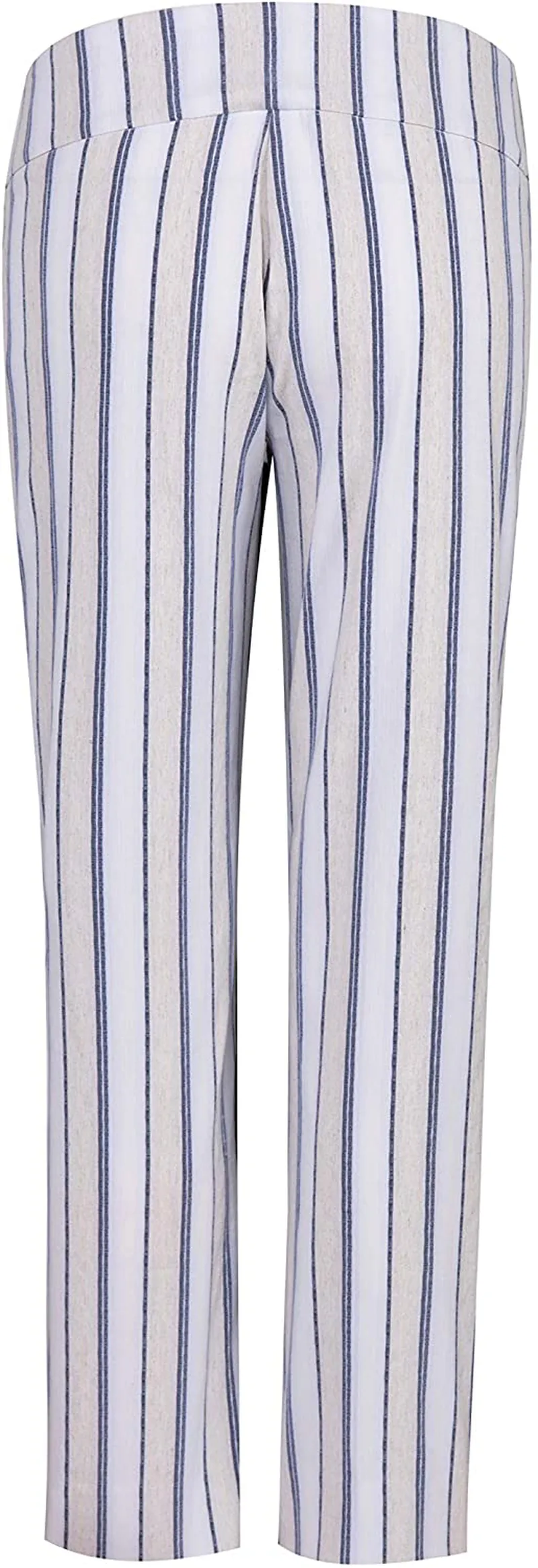 Dmsky Women's Casual Striped Pull-on Stretchy Work Pants