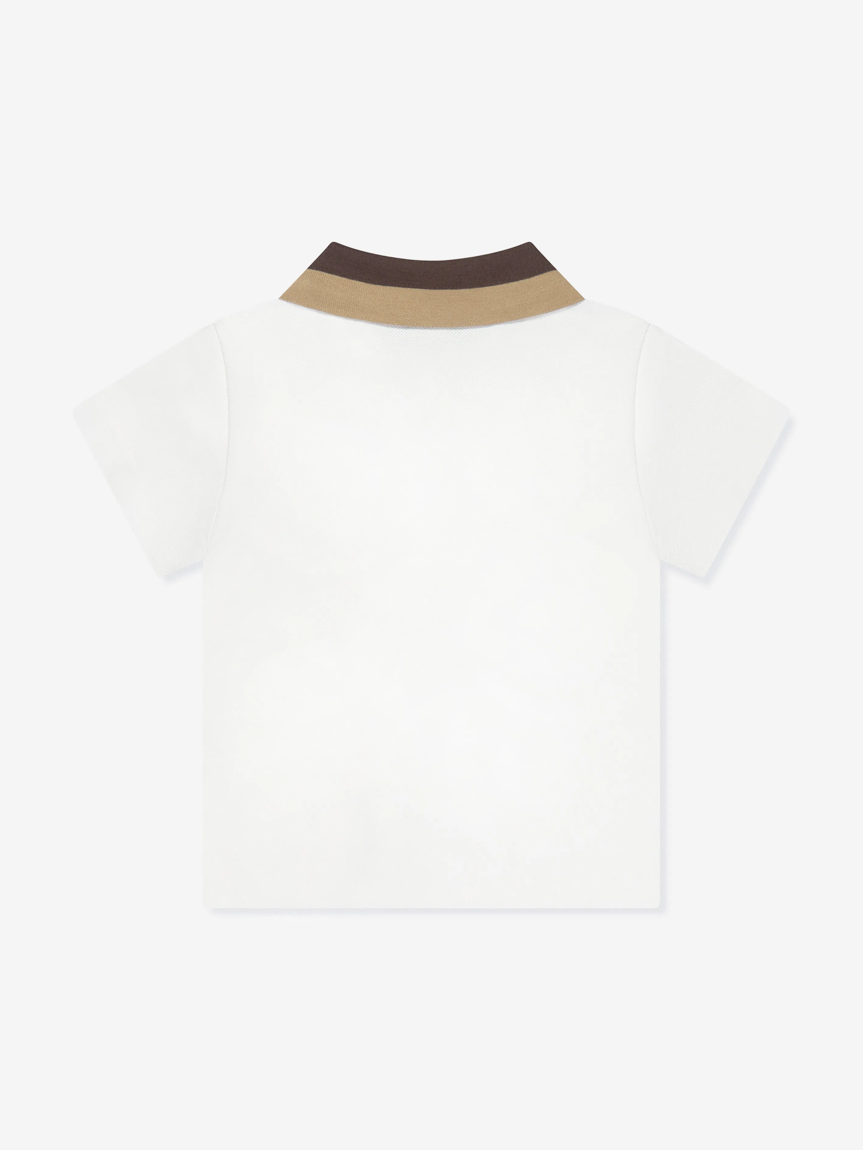 Fendi Baby Boys Logo Collar Polo Shirt in White