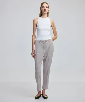 Ipekyol Thin Belted Drapey Fit Trousers Off White