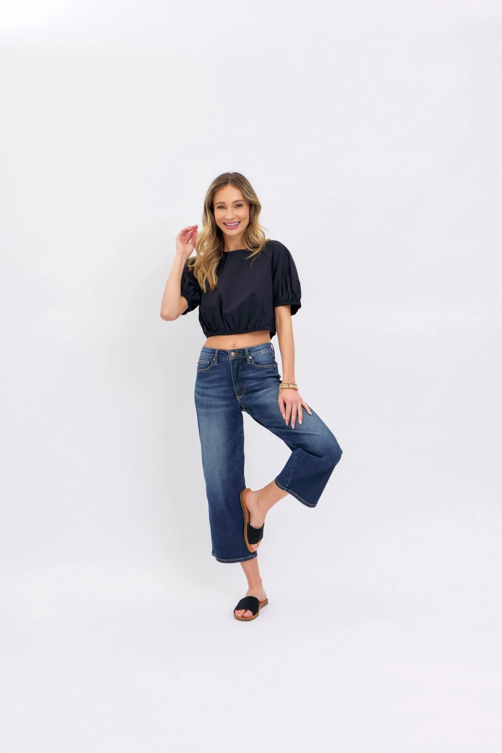 JB TUMMY CONTROL TOP TAILORED CROP WIDE LEG