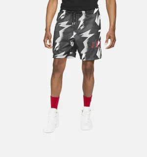 Jumpman Air Printed Mesh Mens Shorts - Black/White/Red