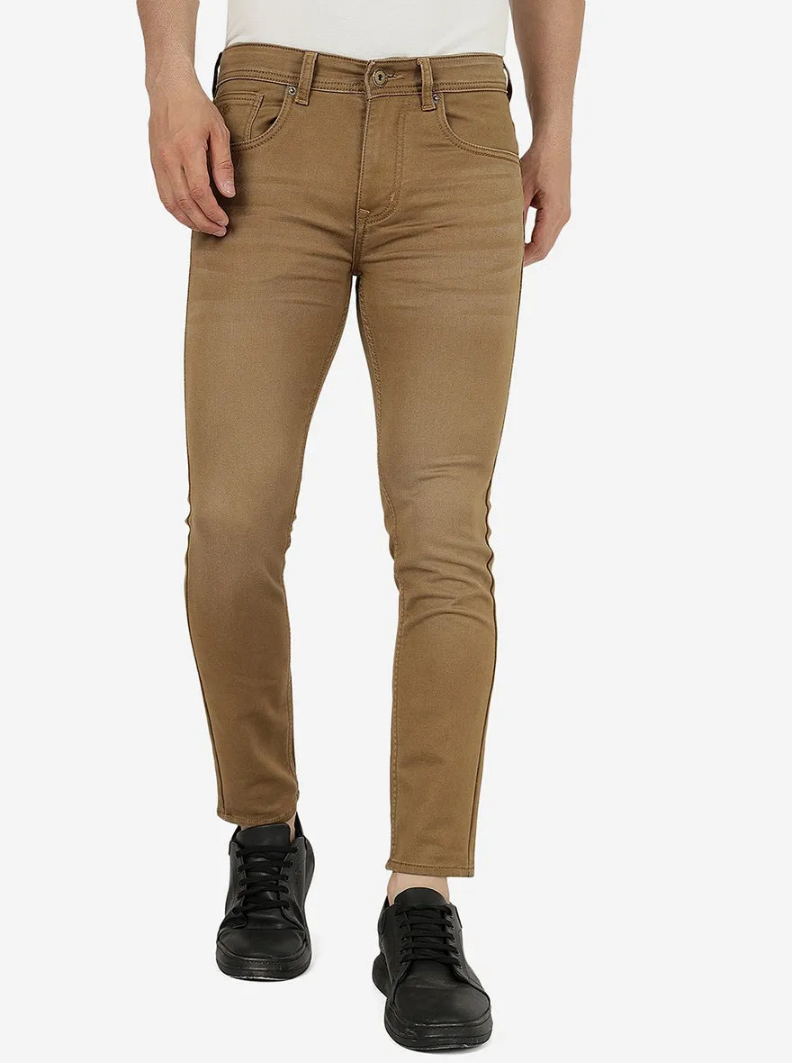 Khaki Washed Urban Fit Jeans | Greenfibre