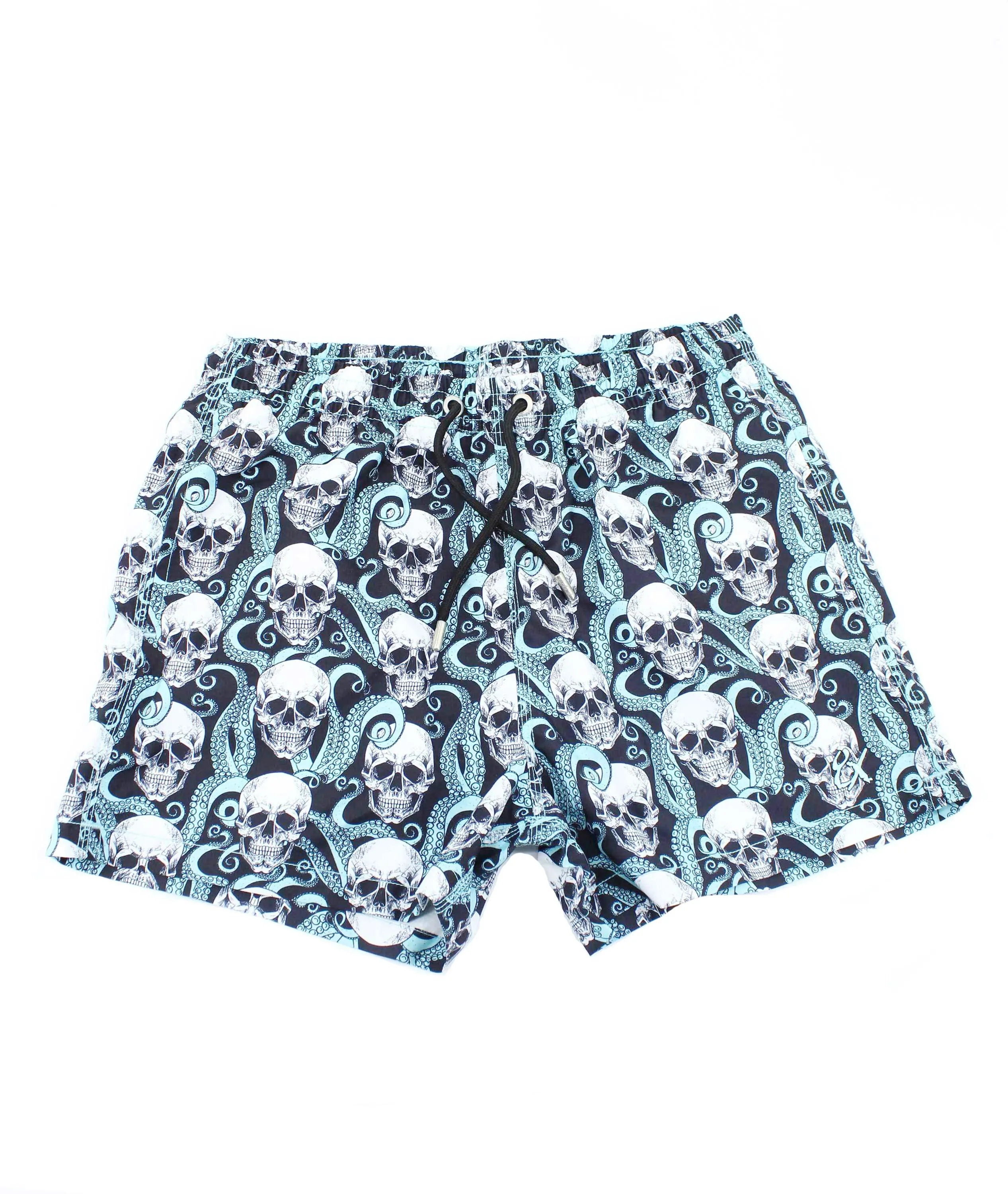 Kraken Skulls Print Swim Trunks