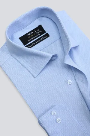 Light Blue Oxford Textured Formal Shirt