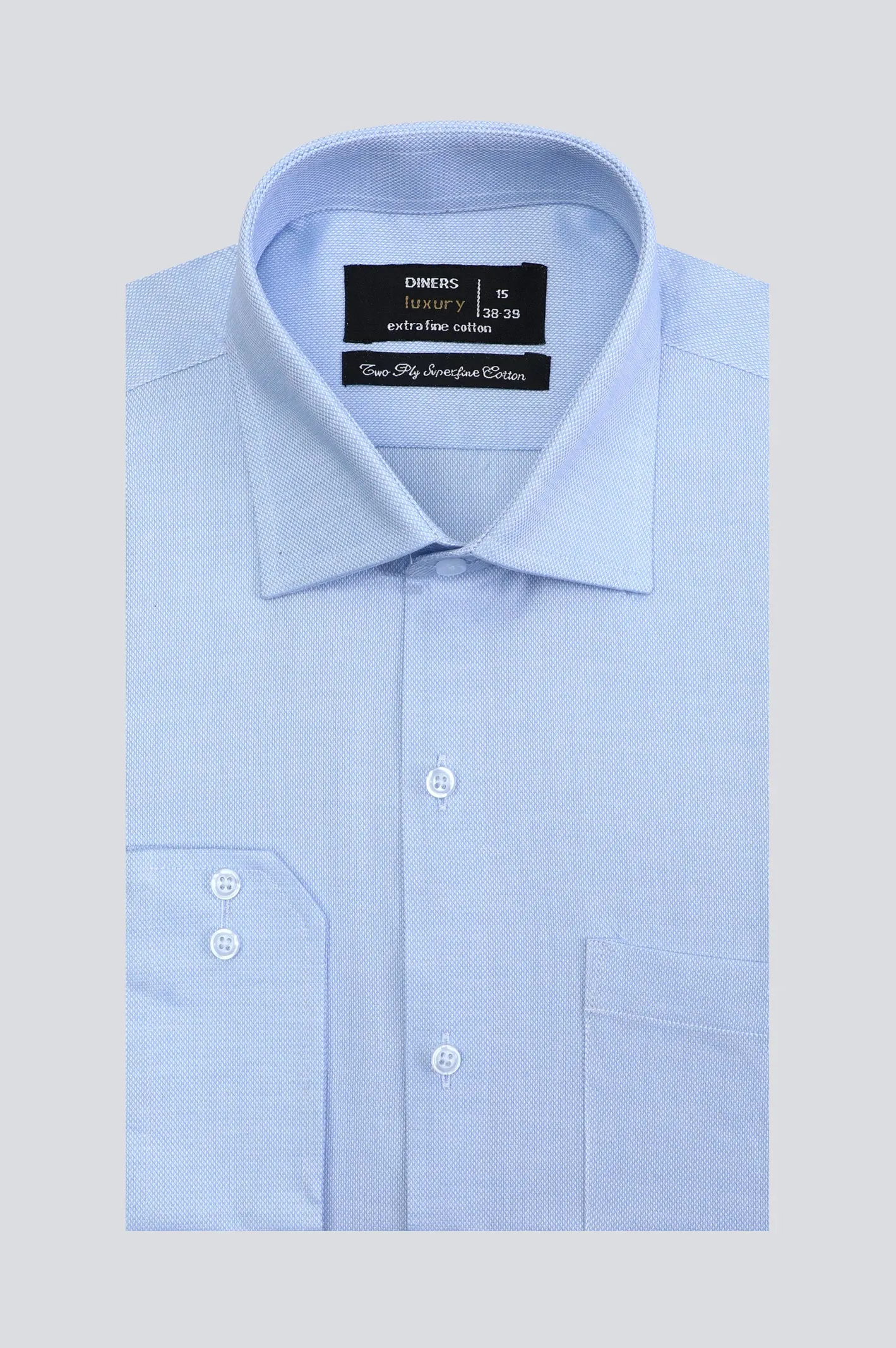 Light Blue Oxford Textured Formal Shirt