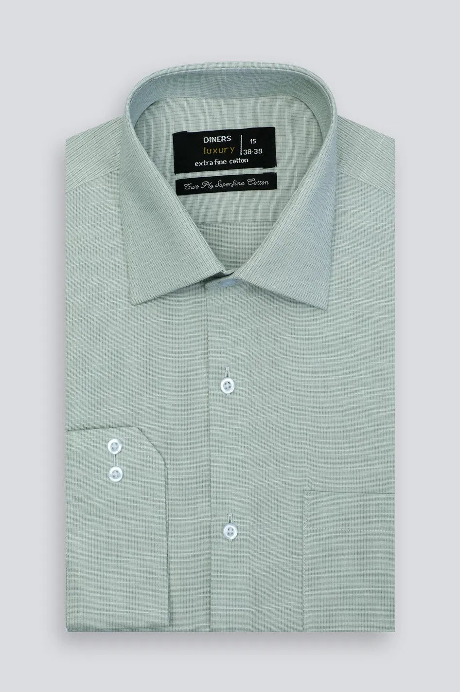 Light Green Textured Formal Shirt