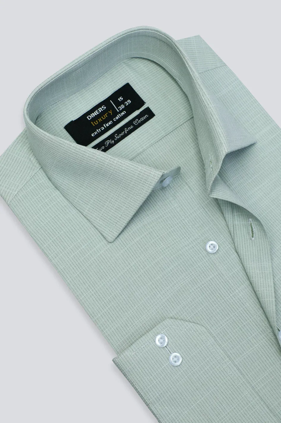 Light Green Textured Formal Shirt