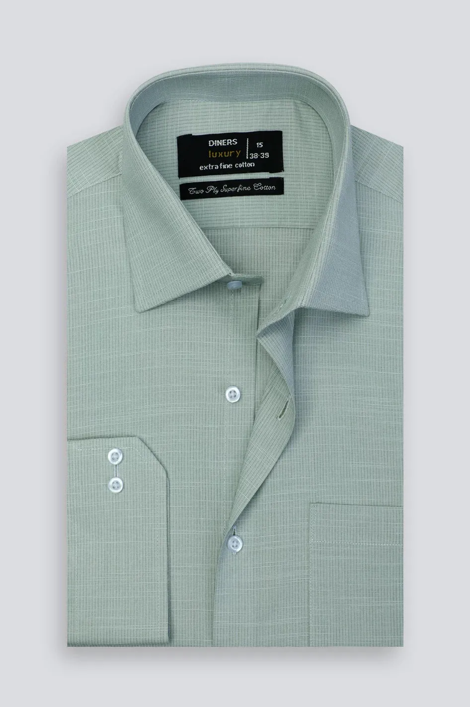 Light Green Textured Formal Shirt