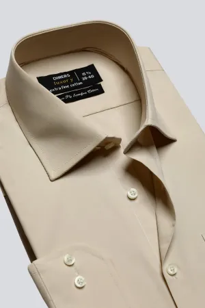 Light Peach Plain Formal Shirt