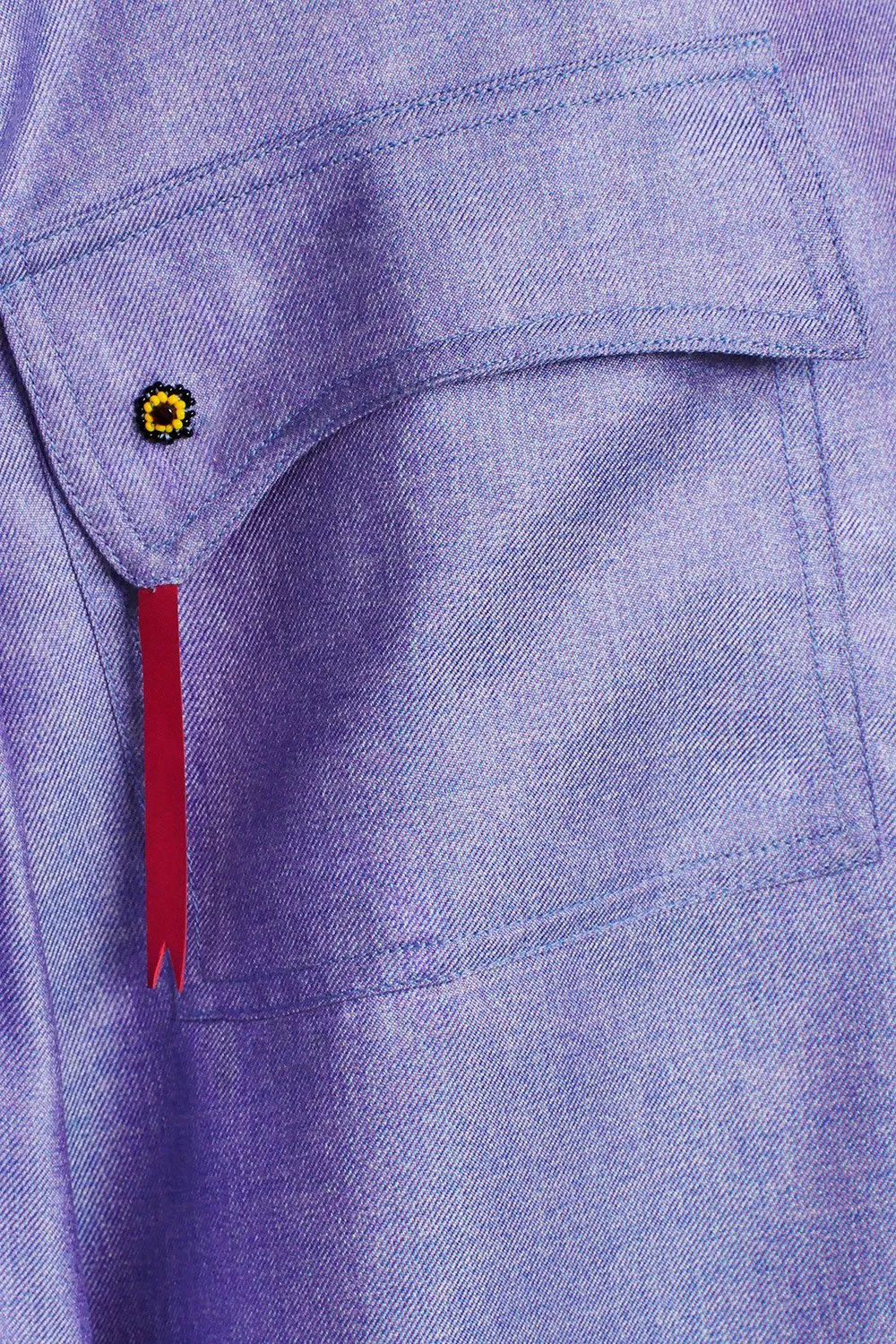 Loose Fit Woven Silk Purple Blue Shirt