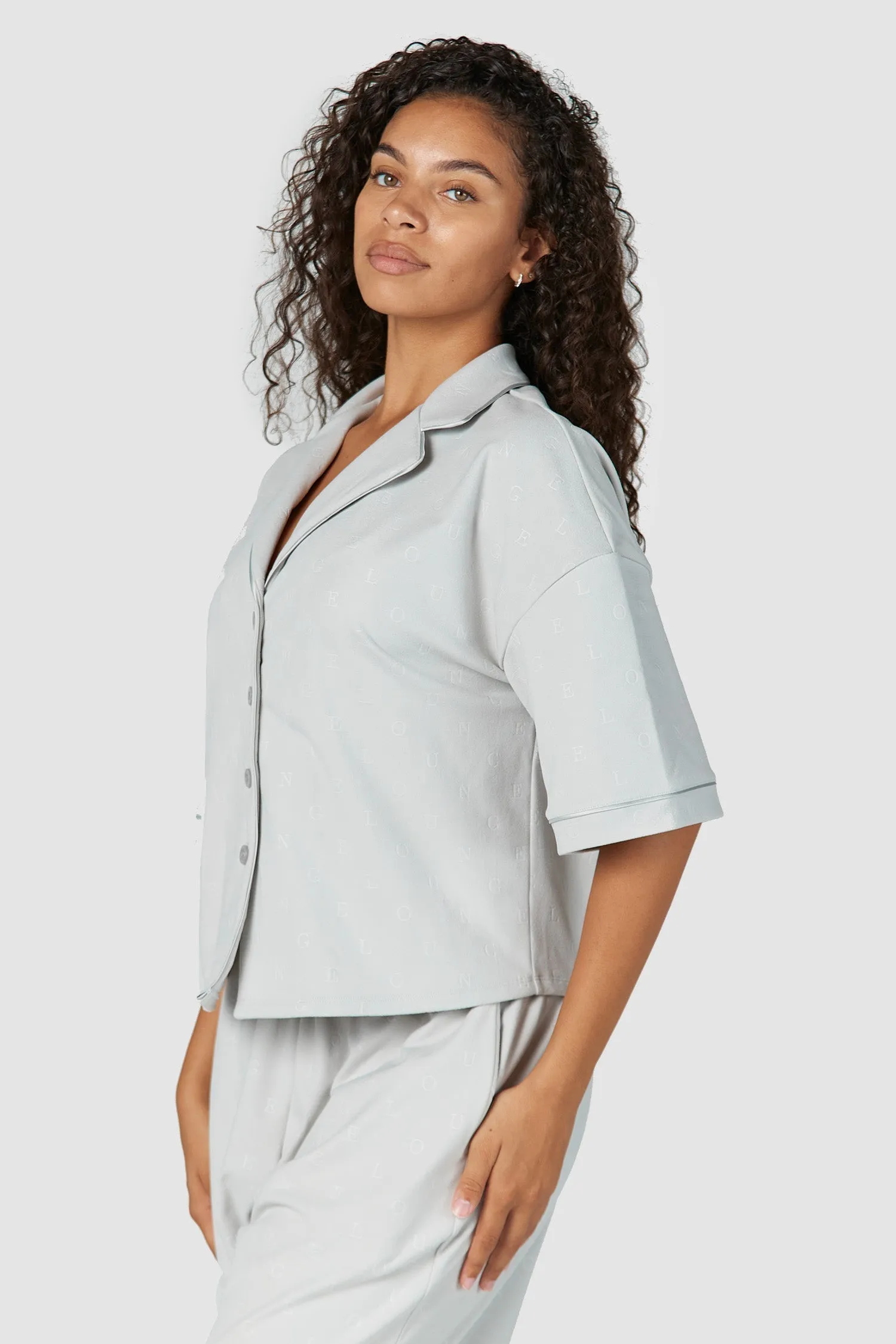 Luxury Embossed Pyjama Shirt - Frost