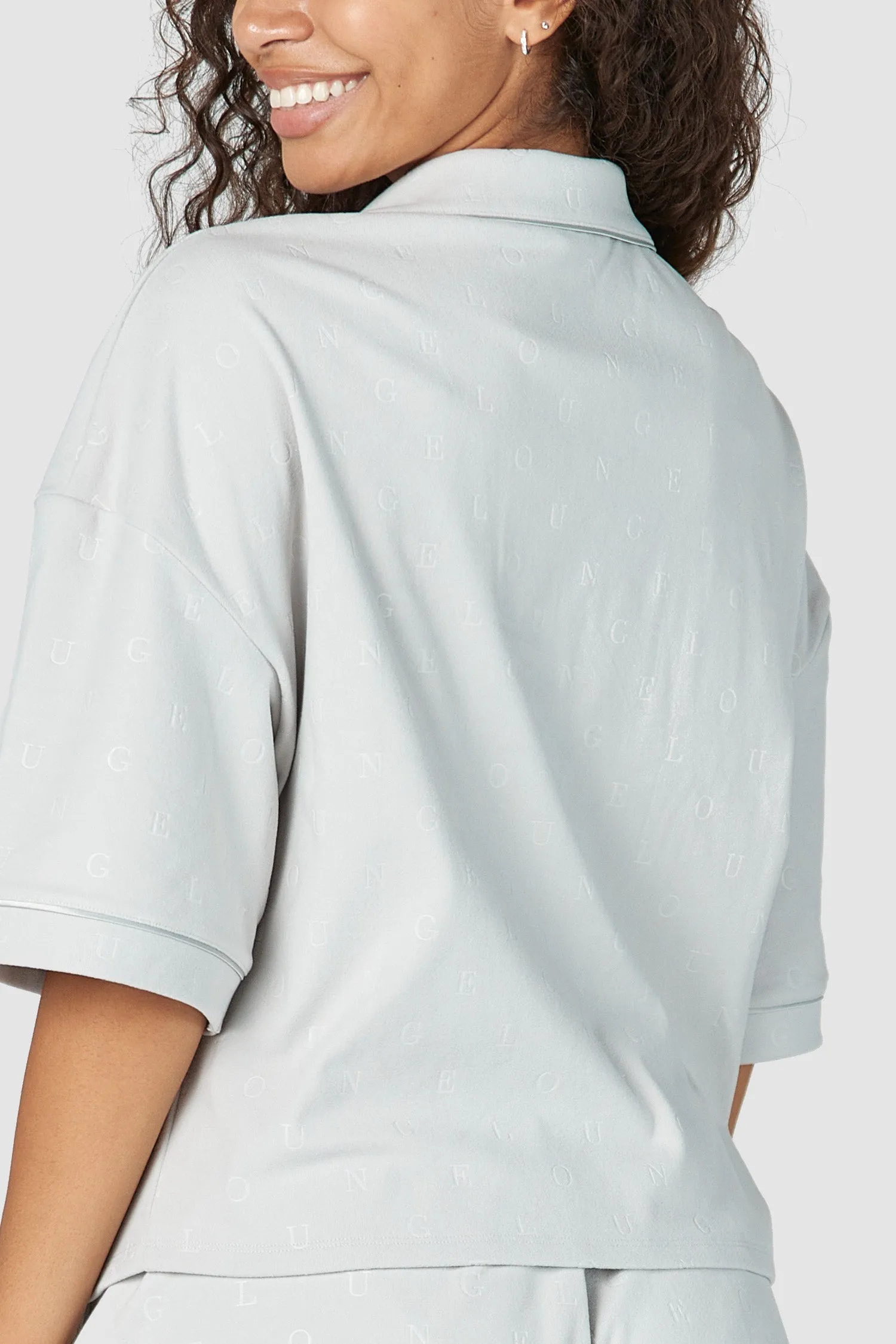 Luxury Embossed Pyjama Shirt - Frost