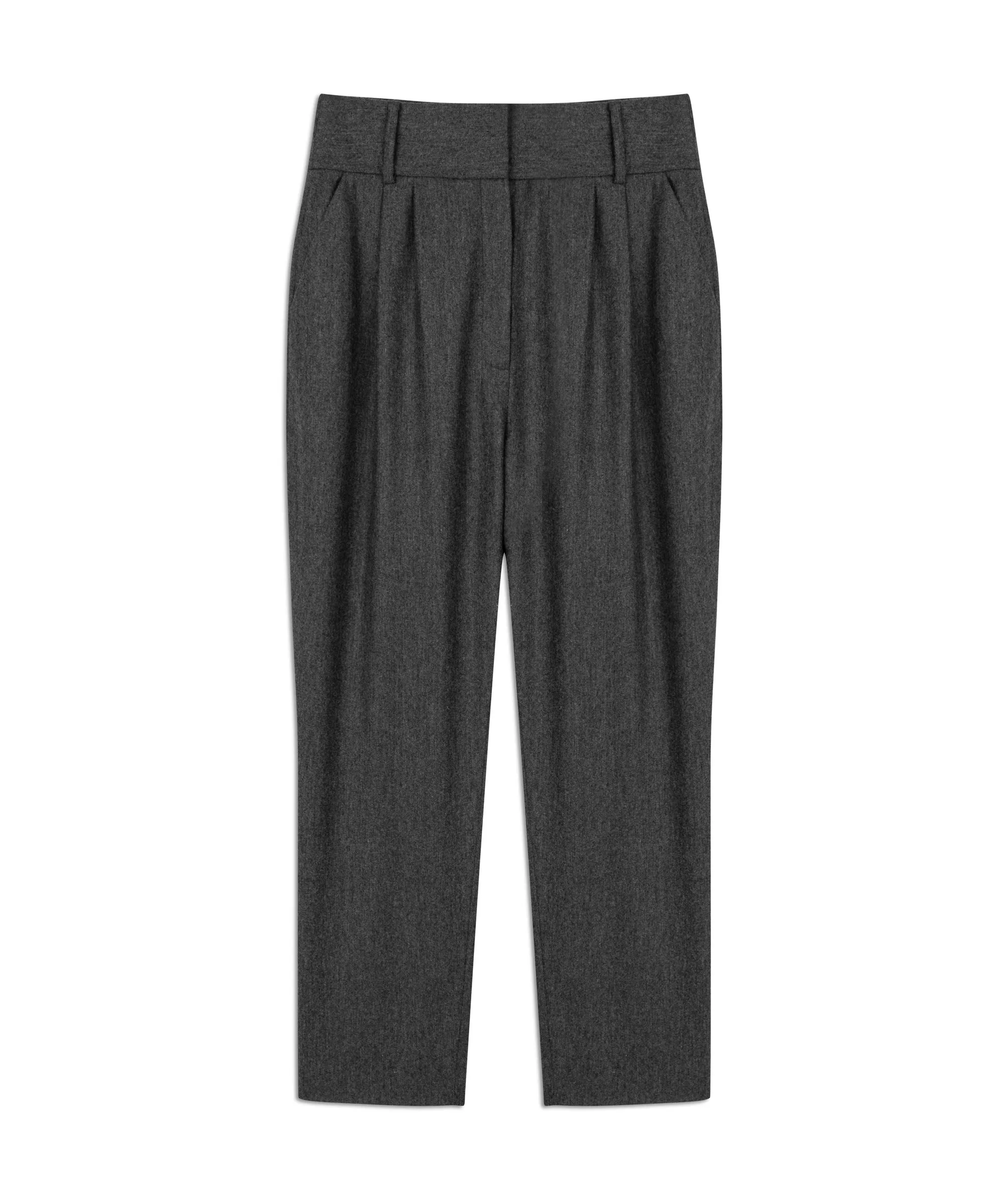 Machka Wool Blend Cigarette Fit Trousers Grey