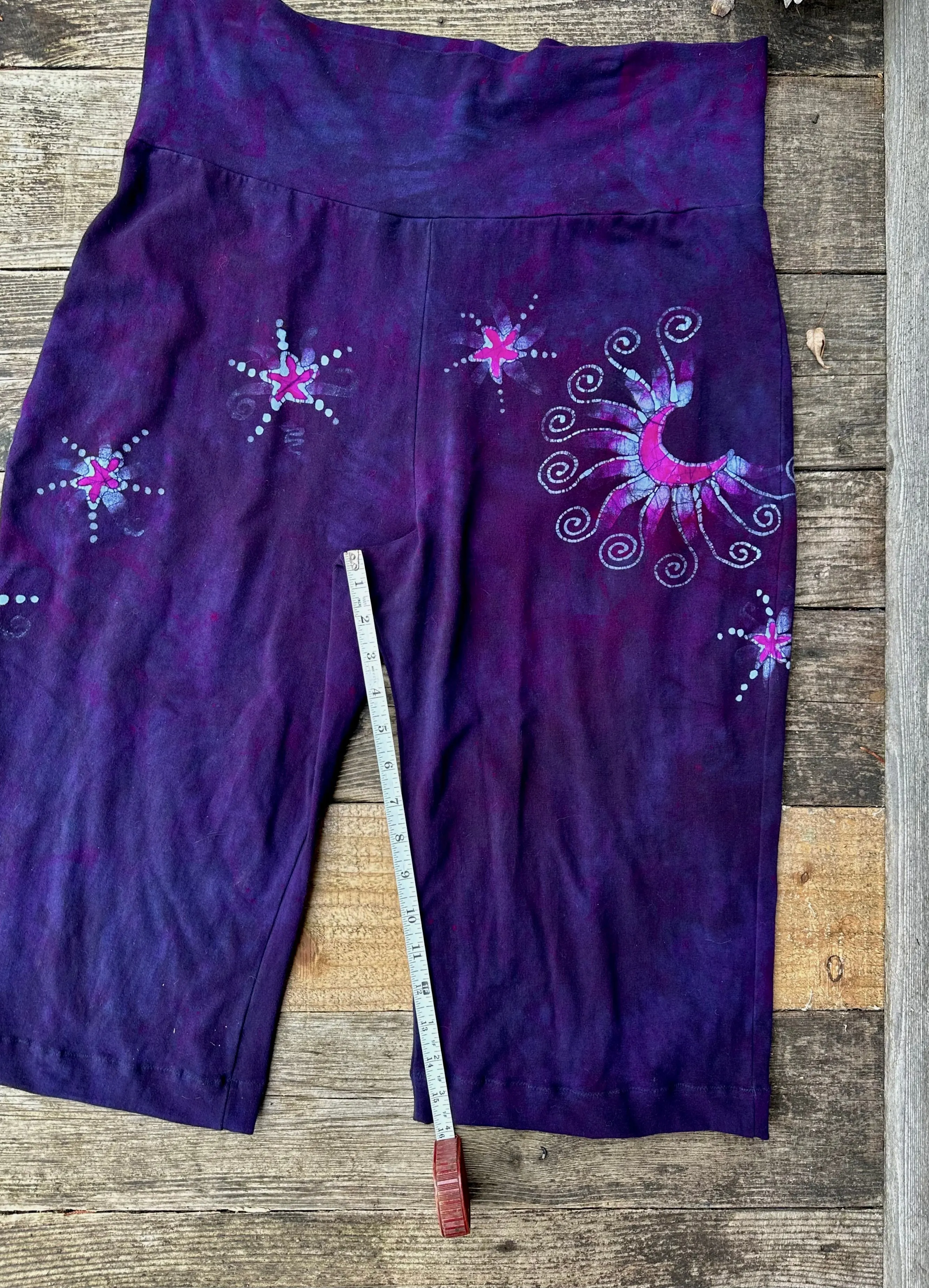 Magenta Stars Stretchy CAPRI Pants Size 2X