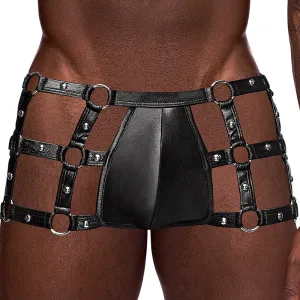 Male Power Fetish Vulcan Wet Look Cage Short Trunks