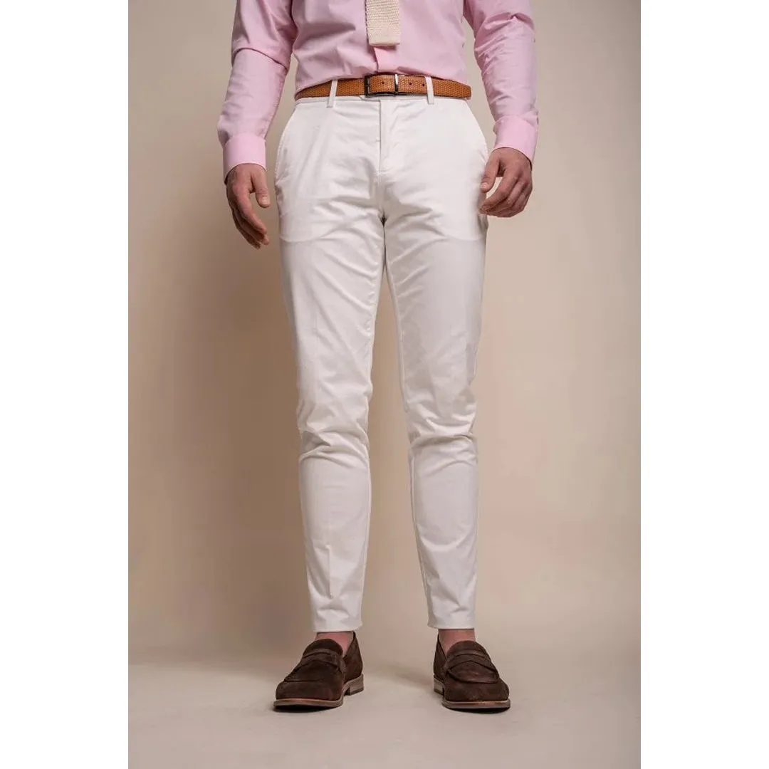 Mario - Men's Smart Summer Cream Trousers